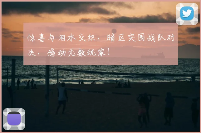 惊喜与泪水交织,暗区突围战队对决,感动无数玩家!